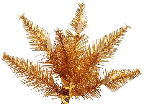 Vickerman 6.5 'Bakreno jelsko umjetničko drvce, toplo bijela dura -osvijetljena LED svjetla - Faux bakreni božićno drvce - sezonski