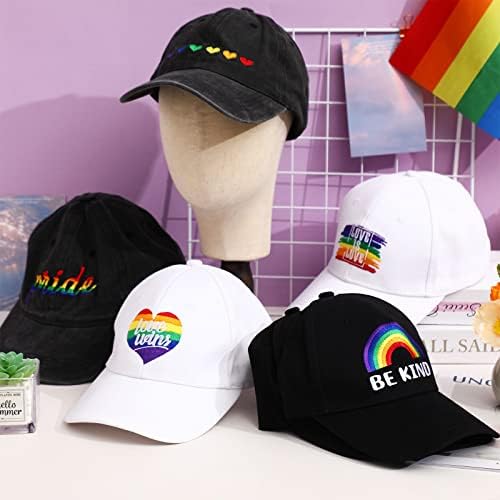 Xuhal 6 PC -a vezeni šešir ponosa, Rainbow bejzbol kapica LGBT podesivi pamučni kapice mekani LGBTQ lezbijski pokloni za žene muškarce