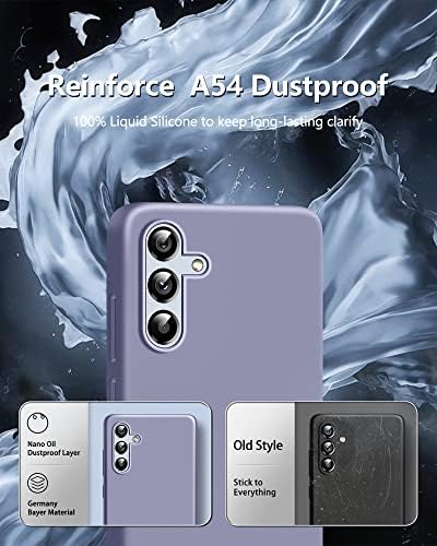 DSSAIRO [3 u 1 za Samsung Galaxy A54 5G futrola, sa zaštitom zaslona s 2 pakiranja, zaštita kamere ， tekući silikonski vitak šok zaštitna