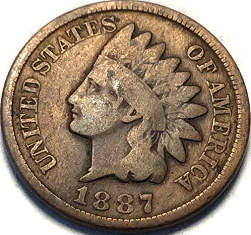 1887. p Indian Head Cent Penny Prodavač vrlo dobar