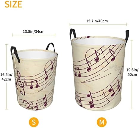 Glazbena nota cvjetna tiskana košara za rublje sklopiva okrugla košara kanta za odlaganje odjeće torba za spremanje potrepština za