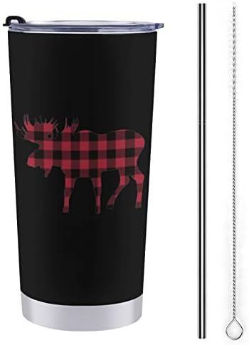 Plead Moose Lumberjack crvena crna kava šalica za višekratnu upotrebu nehrđajućeg čelika Izolirana boca za vodu Putni šalica za čaj
