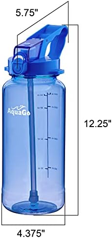 Nevjerojatna Abby-Aquago-Tritanska boca s 64 unce sa slamom, pol-galonska plastična boca s vodom, Unkreamble, bez BPA, nepropusna,
