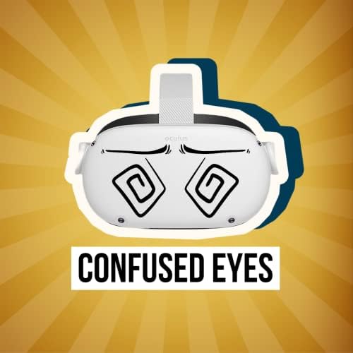 Zbunjene crtane oči - Oculus Quest 2 - naljepnice - crno