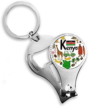 Kenija Love Heart Pejzaž Nacionalna zastava nokat za nokat za nokat ključa otvarač za bočicu za bočicu