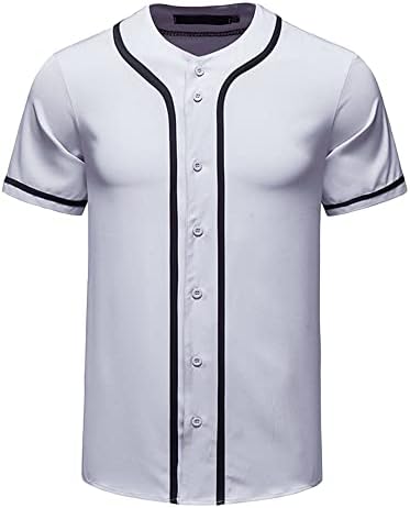 Muški bejzbol gumb dolje s kratkim rukavima hipster hip hop majice obične casual sportske uniforme majice vrh