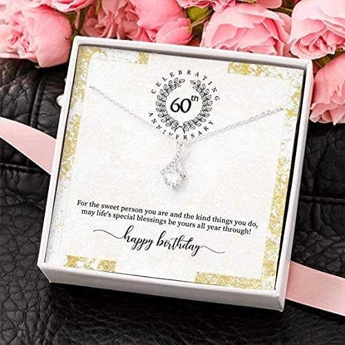 Ručno izrađeni nakit - Personalizirani poklon za 60. rođendan za svoju ogrlicu za 60. rođendan 60. nakit za žene 60. rođendan nakit