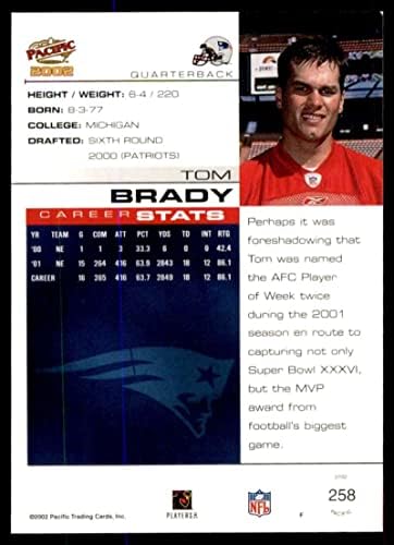 Tom Brady Card 2002 Pacifik 258