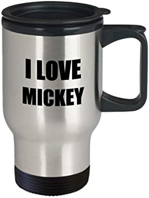 Obožavam Mickey Travel šalica smiješna ideja poklona Novety Gag Kava čaj 14oz nehrđajući čelik