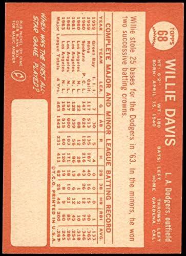 1964. Topps 68 Willie Davis Los Angeles Dodgers NM Dodgers