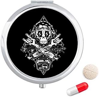 Lubanja crna za slušanje glazbe ilustrira futrolu za tablete džepna kutija za pohranu lijekova spremnik za doziranje