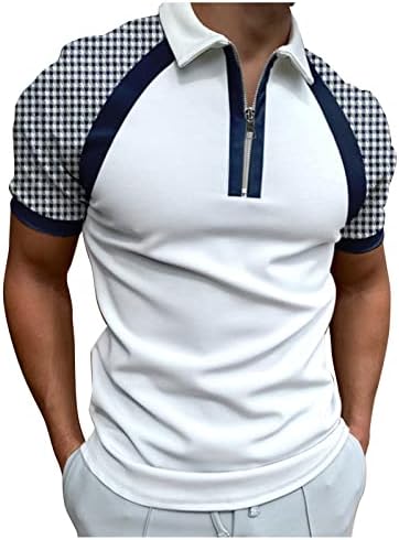 Muškarci proljetni i ljetni modni labav lapel patentni zatvarač 3D digitalni tisak gornjih majica majica s kratkim rukavima