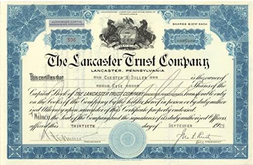 Lancaster Trust Co.- Potvrda o razmjeni
