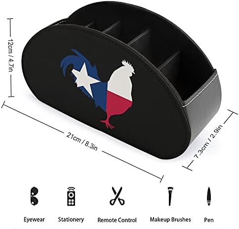 Rooster Texas Flag držač daljinskog upravljača Caddy Storage Box Organizator za TV Remotes Office Supplies
