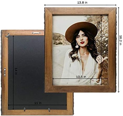 Ikeree 2 PCS Postavlja rustikalni okviri za fotografije od drveta 8x10 za zaslon od stola ili zida sa staklom, 11x14 za zaslon za ugradnju