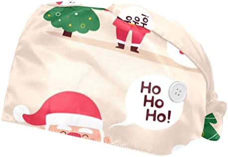 Rieodkfmhd 2 paketi crtani simpatični Santa kirurški kapa s gumbima
