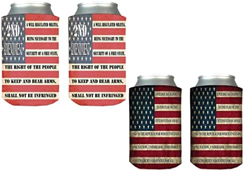 USA zastava zastava odanosti, 2. amandman zastava koja se može srušiti pivo može pića hladnjaci za hladnjake 2 seta od 2 pakiranja