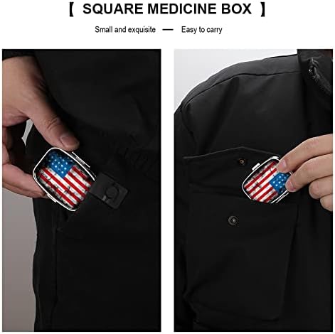 Kutija za organizatore tableta spremnik za tablete američke zastave Prijenosni dnevni držač tableta kutija za pohranu lijekova 2. 2
