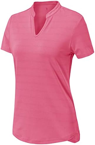 Gopune ženski V vrat golf polo majice bez ovratnika, kratki rukav, lagani brzi suhi tenis za trčanje majice