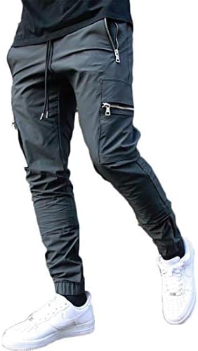Andongnywell muške planinarske teretne hlače Slim Fit Rastely Jogger Bicking Outdoor hlače s džepovima
