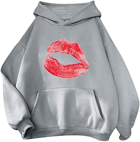Saxigol Graphic Hoodie, Valentinovo casual Dugi rukav puloverske kapulje