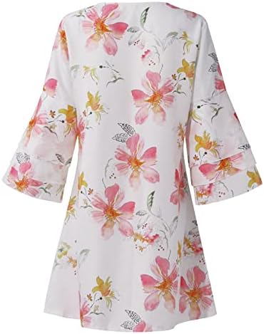 Haljina kratkih rukava, ženski modni temperament elegantno tiskana V-Neck 3/4 rukava Mini haljina