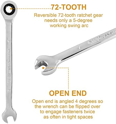 2pcs 7mm čegrtaljka, reverzibilni ključ s čegrtaljkom od čelika od 72 zuba, kombinirani ključ s čegrtaljkom od 4 inča