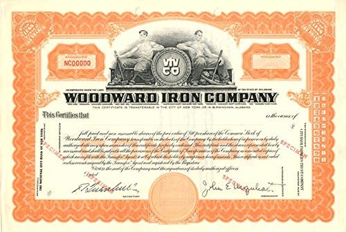 Woodward Iron Co. - Potvrda o skladištu