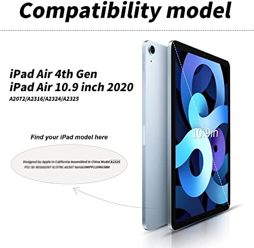 AOUB iPad Air 5. generacija 2022/iPad Air 4. generacija 2020, 10,9-inčni slučaj s držačem olovke, Slim Trifold Stand futrol s mekim