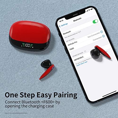 Zonsk Red bežični uši, Touch Control Bluetooth Ugradnja slušalica u mikrofonu, vrhunski stereo zvuk, 30h radnog vremena, kompatibilno