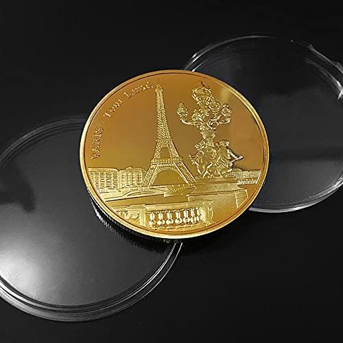 1PCS Zlatni Paris Eiffel Tower Commorative Coin Travel Virtual Coin Cryptocurrency 2021 Zbirka Limited Edition COIL COIN sa zaštitnim