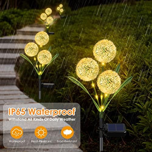 Dekorativna Solarna vanjska svjetla, 2 pakiranja 36 LED solarna vrtna svjetla s 2 načina rada, 3-u-1 solarni cvjetovi maslačka, 965