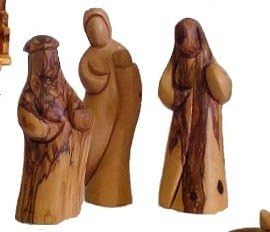 Kršćanski darovi set bezlično maslinovo drvo - napravljeno u Betlehemu