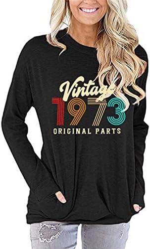 50. rođendan poklon ženske modne dukserice Vintage 1973 originalni dijelovi pulover ležerne bluze za žene