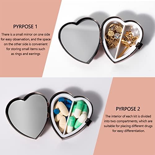 Mini kutija za skladištenje droga u obliku srca, elegantna i elegantna svakodnevna prijenosna tableta