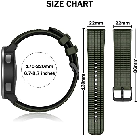 ISABAKE SATH BANE za kompatibilno s Garmin Vivoaction 4/Samsung Galaxy Watch 46 mm, 22 mm silikonski trake za TicWatch Pro S2 // E2/E2/Venu