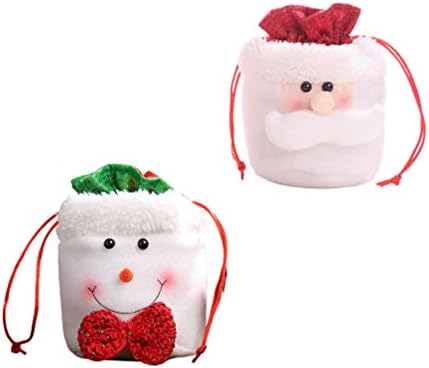 ; Dječje poklon vrećice 2pcs božićne vrećice za vezanje poklon vrećice za slatkiše u obliku Santa snjegovića za božićnu zabavu poklon