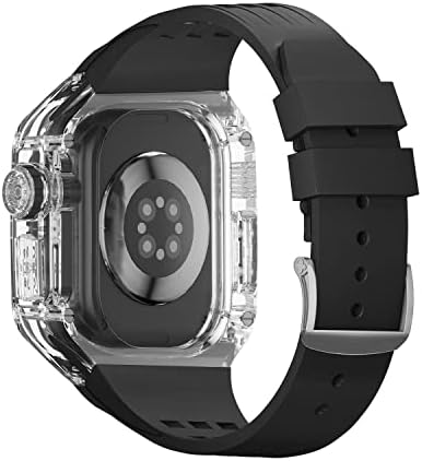 Gafned luksuzni prozirni slučaj za Apple Watch Ultra 49 mm Mod Kit FluoroRubber Sport Sport pojas za IWatch 8 Pro Ultra Modifikacijsko