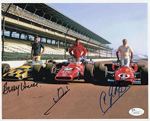 AJ Foyt+Mario Andretti+Bobby Unser ručno potpisano 8x10 Color Photo 3 Potpisano JSA - Autografirane NASCAR fotografije