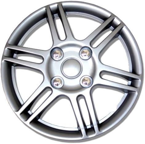 TuningPros WC1P-14-1004-S-Pakiranje od 1 hubcap-14-inčni stil stil Snap-on Type Metallic Silver Wheel pokriva Hub-kap
