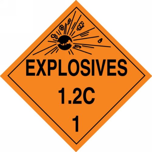 Accuform mpl1111ct25 pf-cardstock opasnost klasa 1/divizija 2c točke plakate, legenda eksplozivi 1,2c 1 s grafičkim, 10-3/4 širina