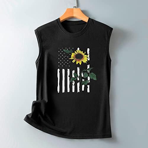 Smiješno 4. srpnja tenkovske vrhove za žene američke zastave majice Ljetna ruka bez rukava Patriotske majice grafičke majice