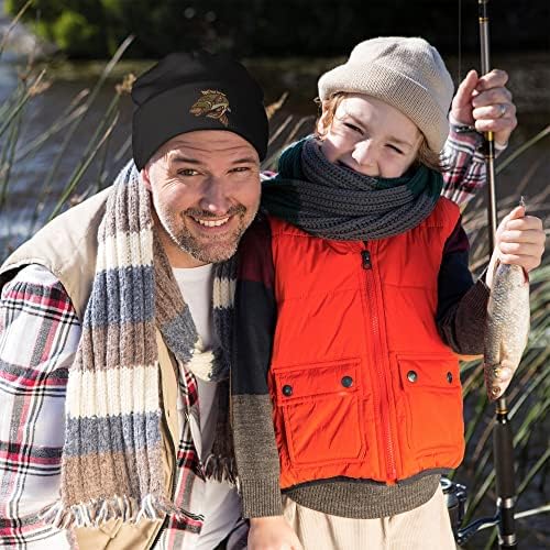 Bang uredna odjeća za ribolov šarana za muškarce - Beanie šešir pleteni kapica Ribarski poklon s izvezenom ribom