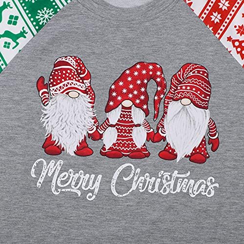 Božićna dukvica žena božićni vjeruju da košulja drvce božićni odmor grafički ležerni pulover dugih rukava bluza bluza