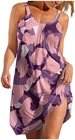 FQZWONG MIDI haljine za žene Ljeto Elegantno odmor na plaži Swing Sundresses Modna blagdanska zabava Out Out Out Resort Wear