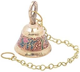 Goldgiftideas mesinganski dizajner pooja zvono s visećim zvonom za kuću, hram i pooja soba, vratite poklone za domaćicu, mjedeno zvono