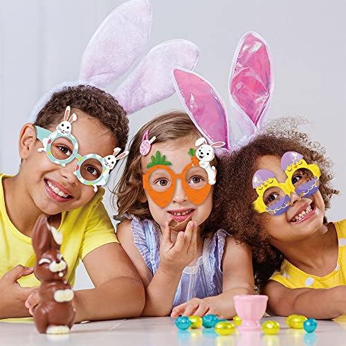 Gotgala 12 komada Uskršnji naočale sretne uskrsne zabave ukrasi zeko uši pileća jaja naočale foto kabine rekviziti za djecu odrasle
