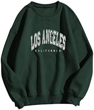 Meladyan Ženska velika los Angeles California Pismo tisak grafički pulover vrhovi na poticaj dukserice dugih rukava s dugim rukavima