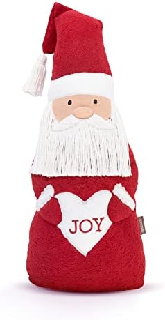 Demdaco Santa radost ružičasto crvena i bijela 7 x 28 inča pamučna božićna figurica