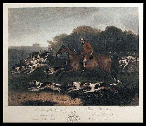 Ova gravura, koja prikazuje T. guske, lovca na goniča Belvoira, posvećena je Lordu Forresteru, majstoru lova
